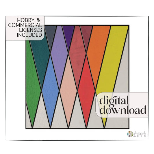 Square Geometric Stained Glass Pattern