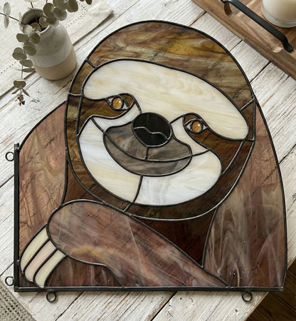 Happy Sloth Buddy Stained Glass Pattern