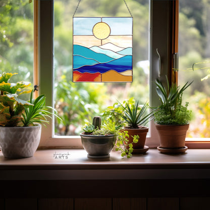 Smoky Mountains Stained Glass Landscape Pattern