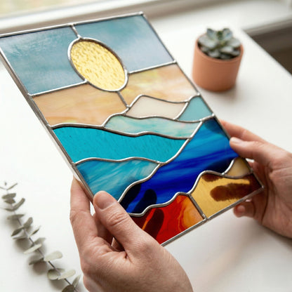 Smoky Mountains Stained Glass Landscape Pattern