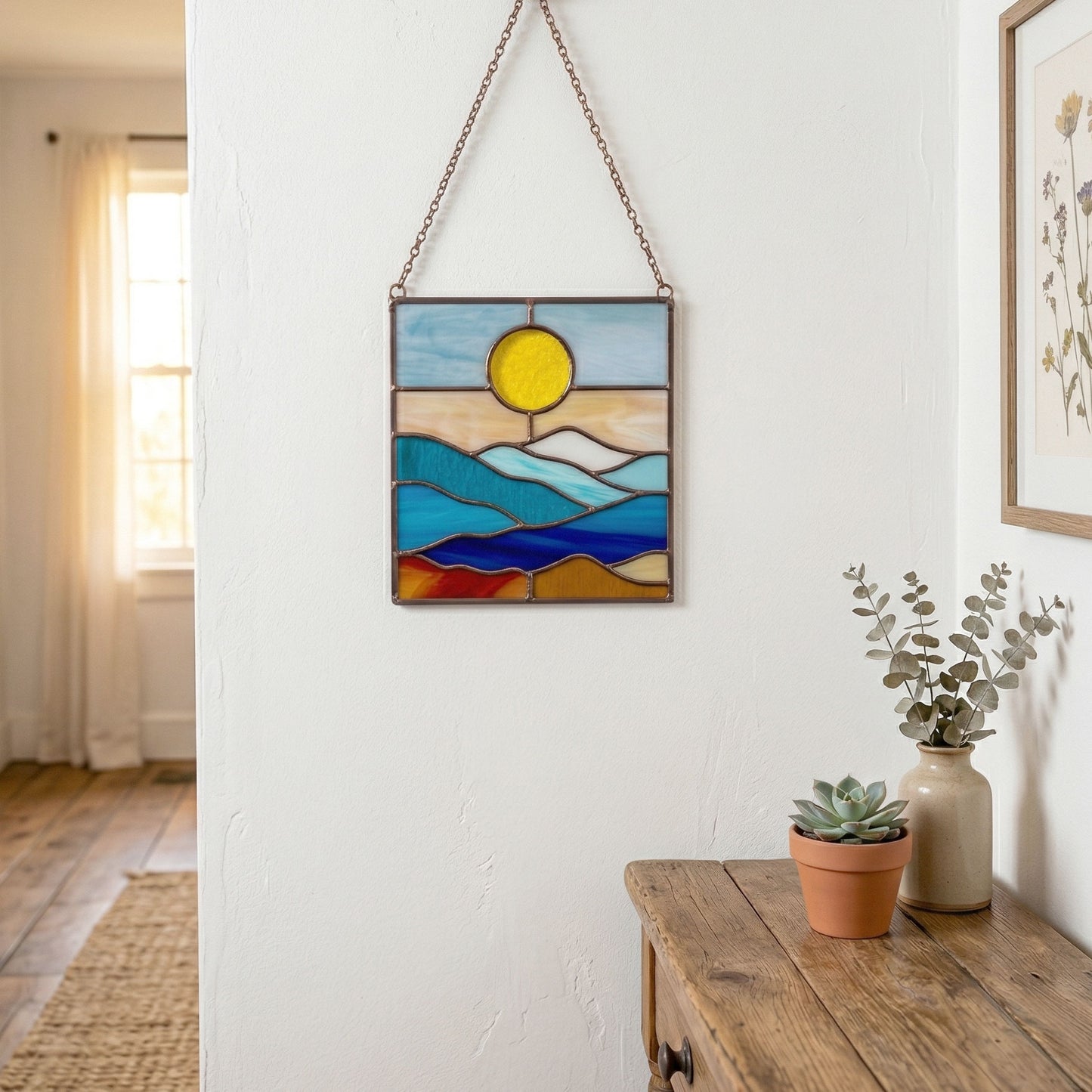 Smoky Mountains Stained Glass Landscape Pattern