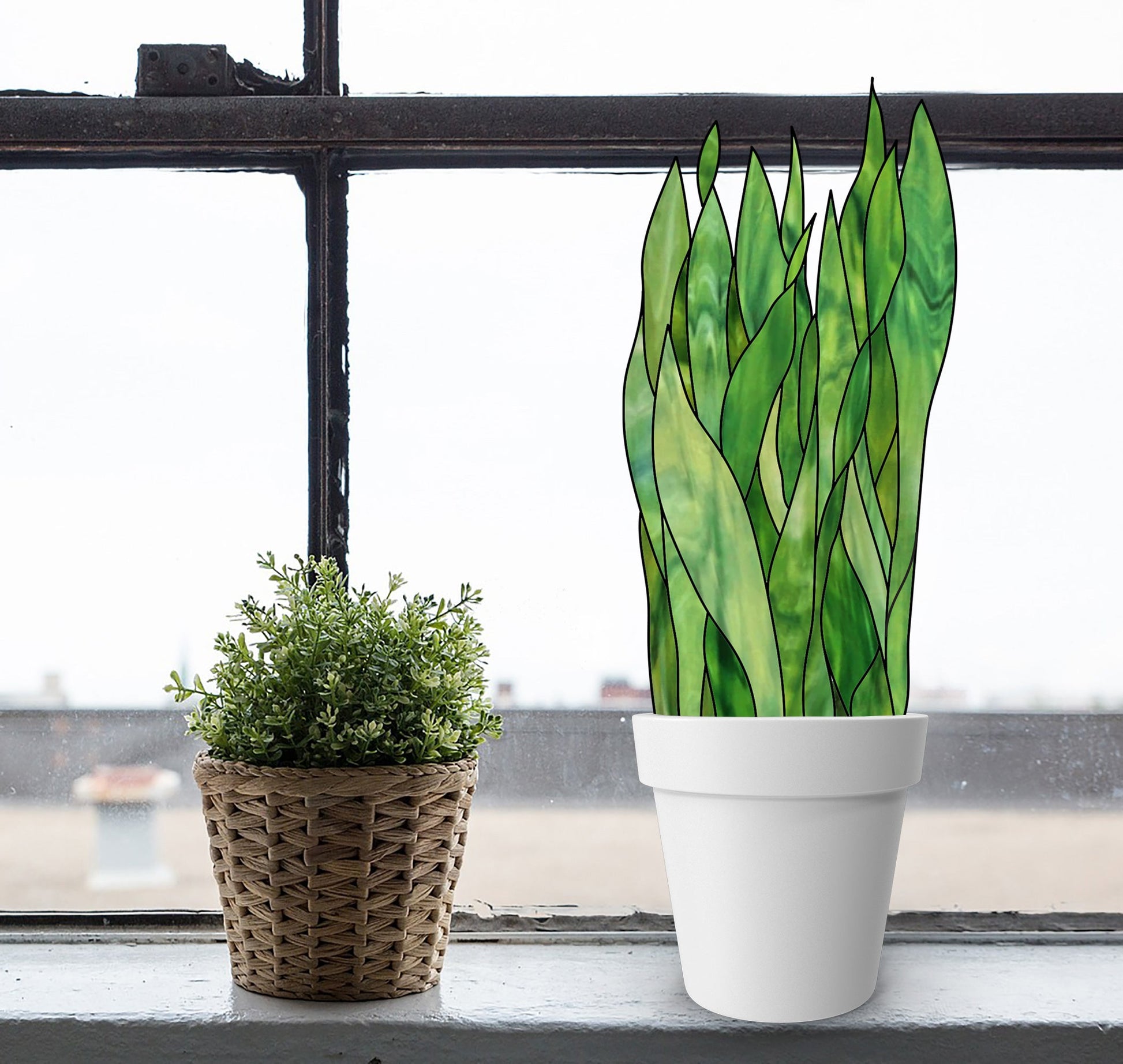 plant snake stem Snake Plant Plant Stem Stained Glass Pattern - GlassyRock Arts