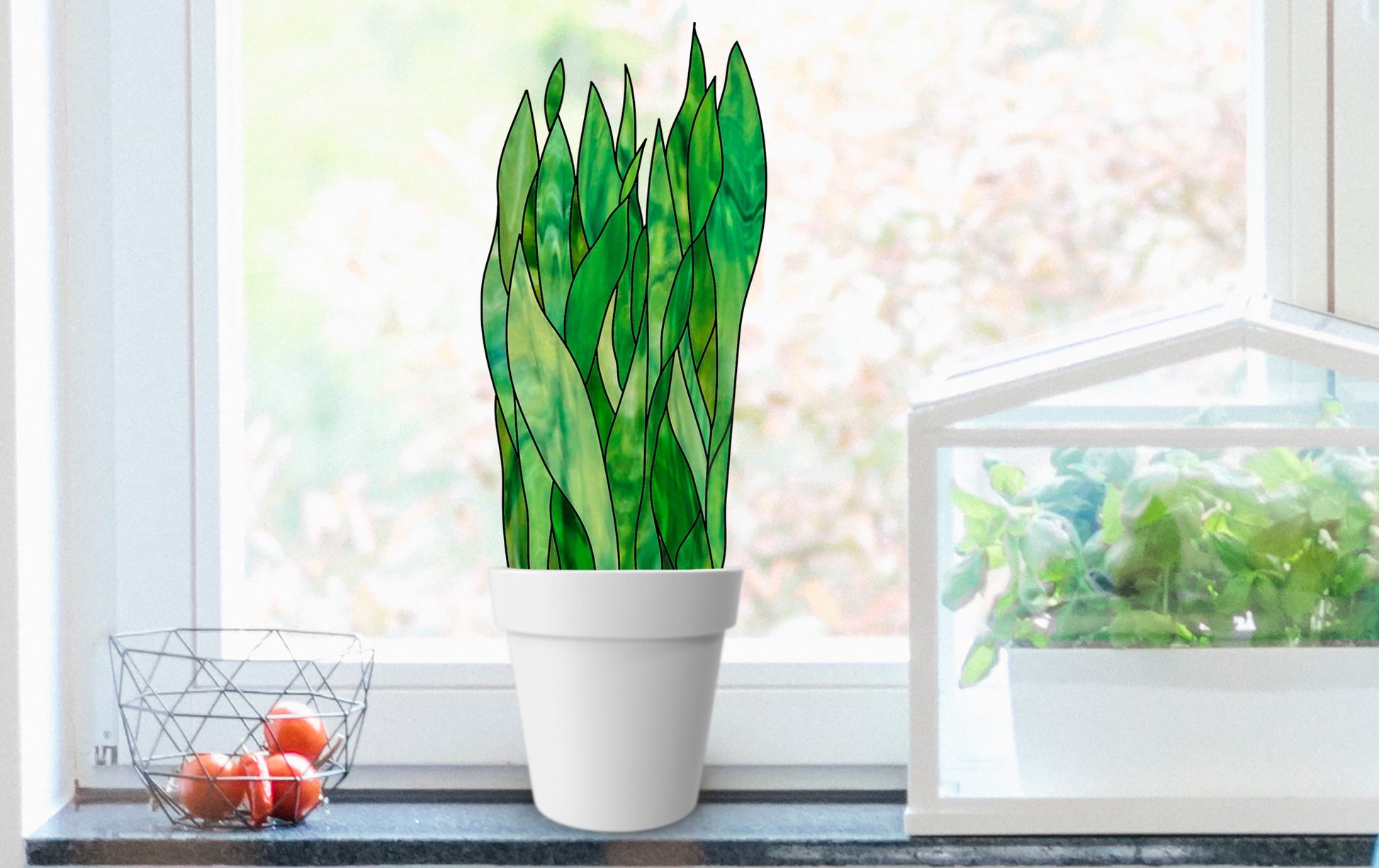 snake plant stained glass Snake Plant Plant Stem Stained Glass Pattern - GlassyRock Arts