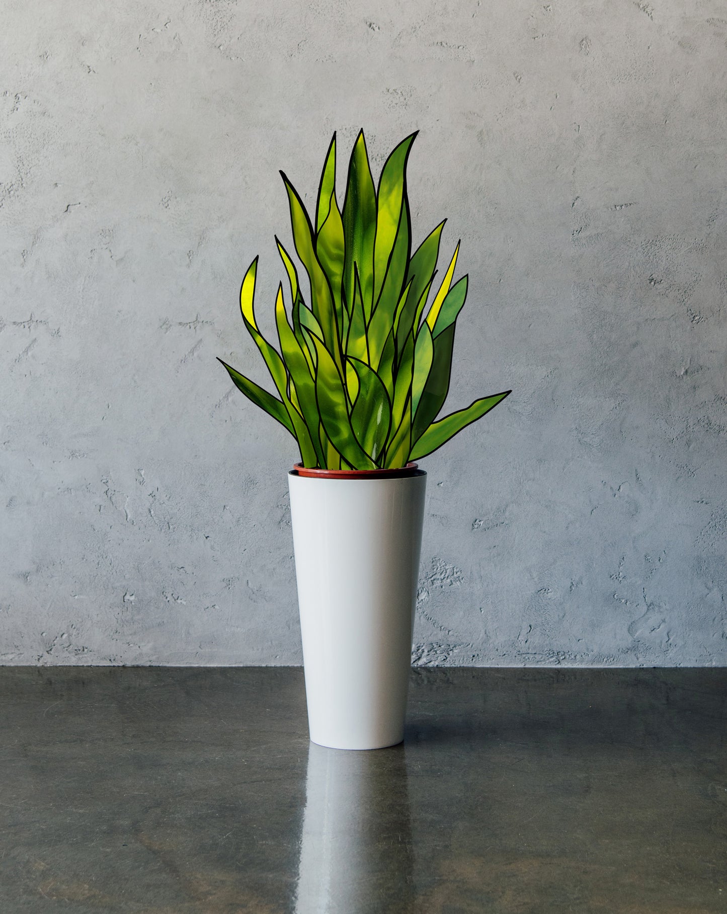 3D Snake Plant 20 Leaves Stained Glass Pattern