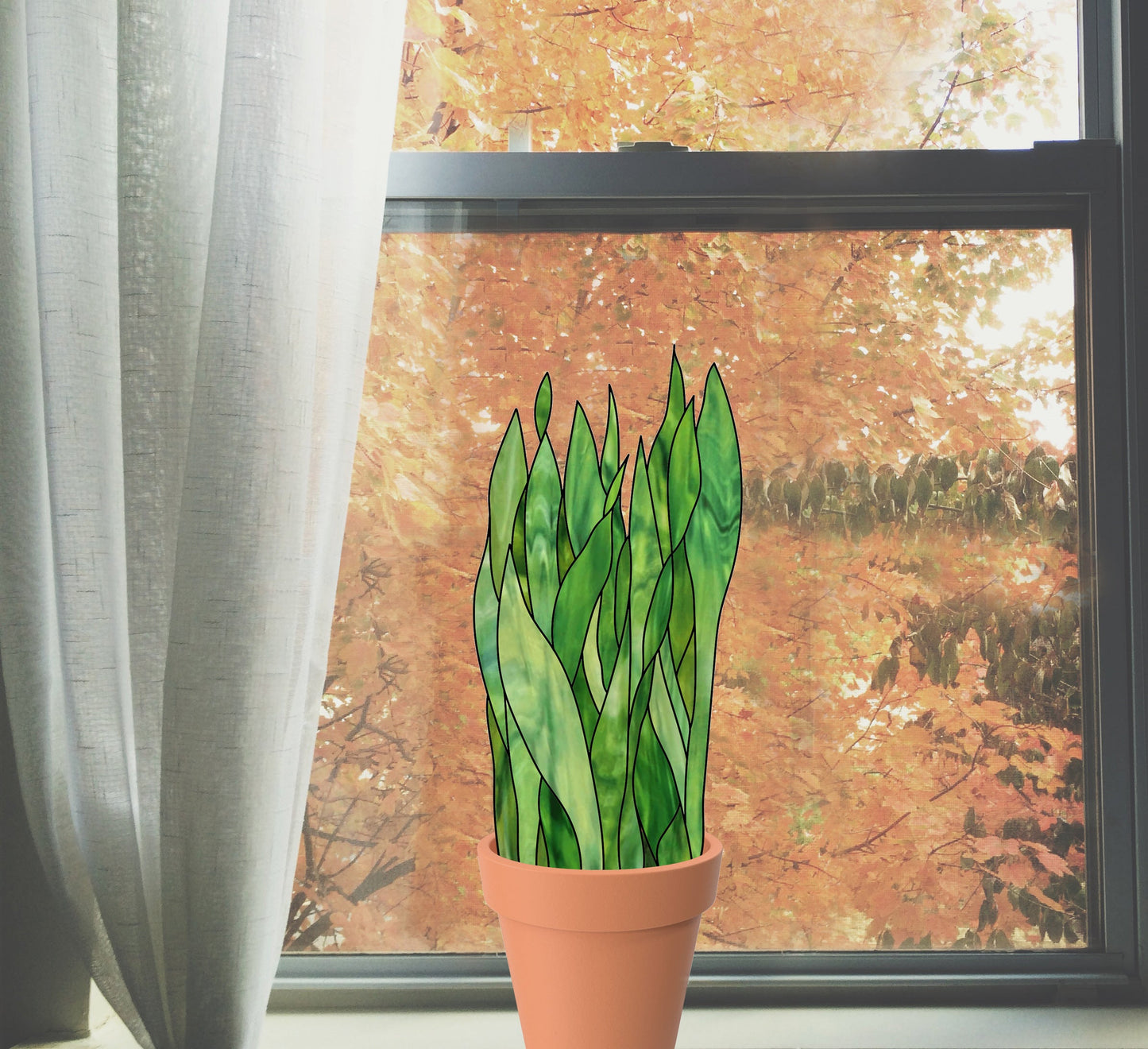 Snake Plant Plant Stem Stained Glass Pattern