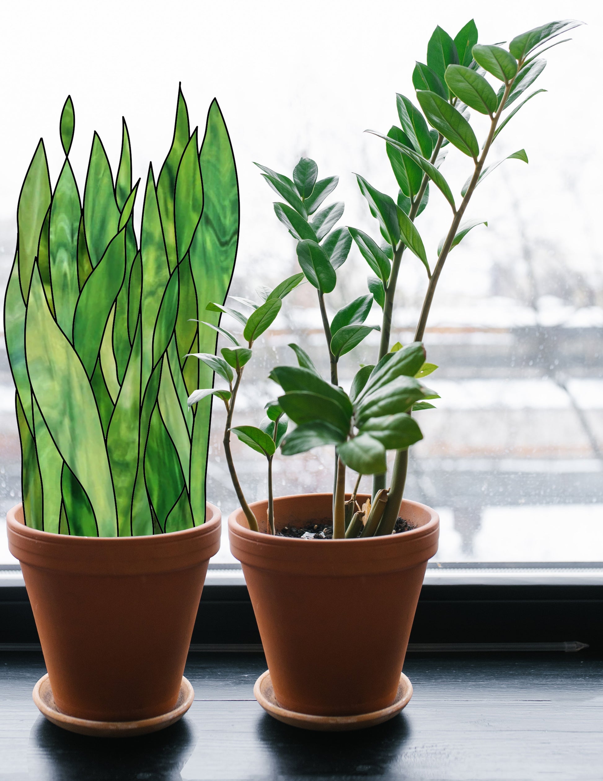 snake plant stem Snake Plant Plant Stem Stained Glass Pattern - GlassyRock Arts