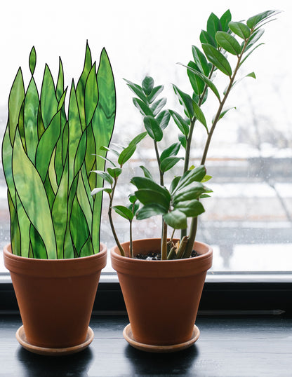 Snake Plant Plant Stem Stained Glass Pattern