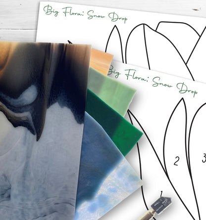 Big Flora Giant Stained Glass Snowdrop Pattern