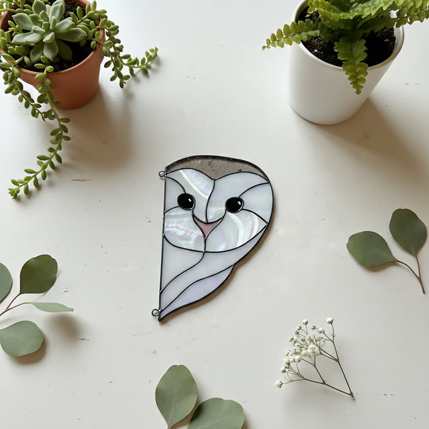 Snowy Owl Stained Glass Pattern