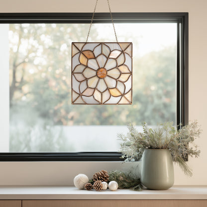 Floral Quilt Square Stained Glass Pattern PDF & PNG