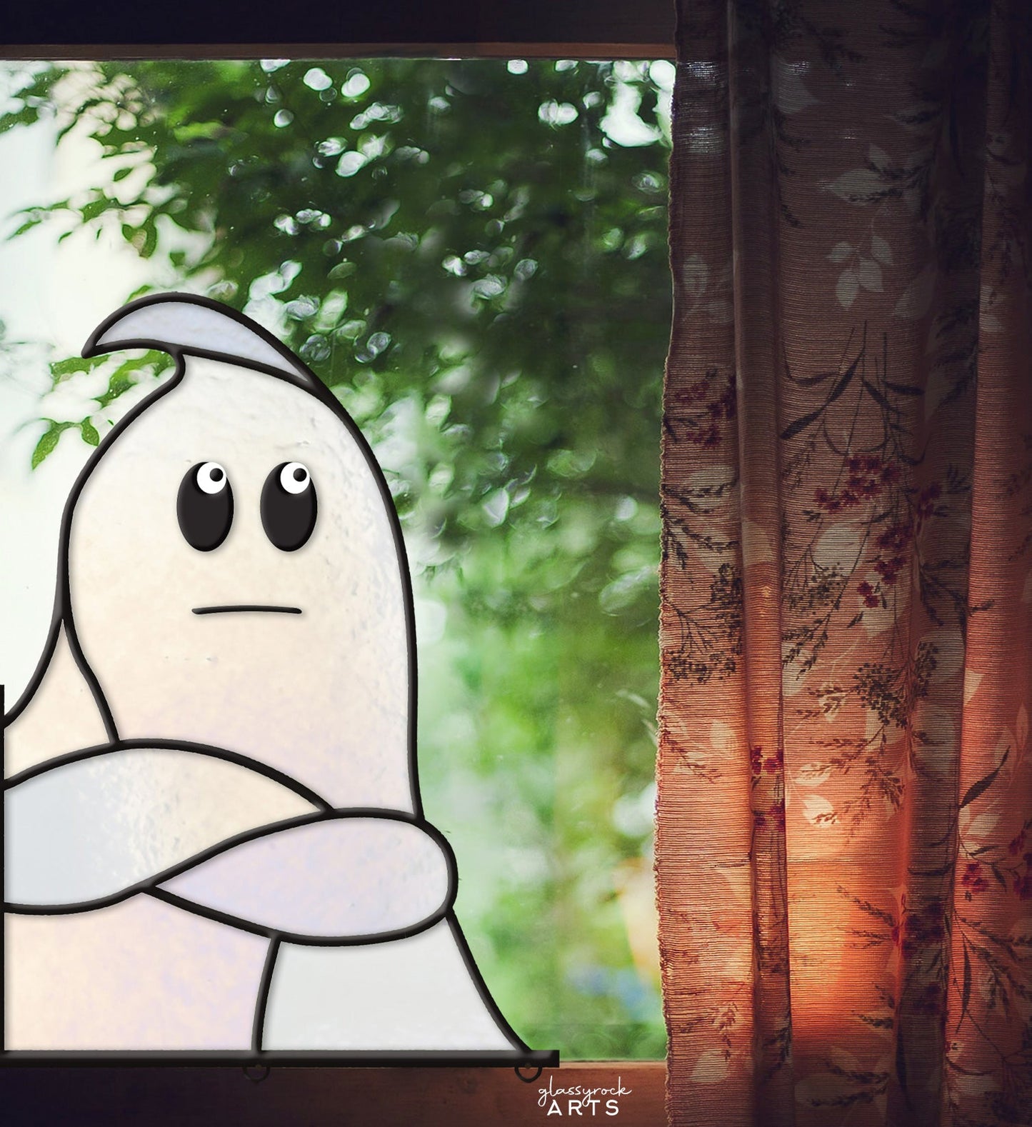 So Over It Ghost Halloween Stained Glass Pattern