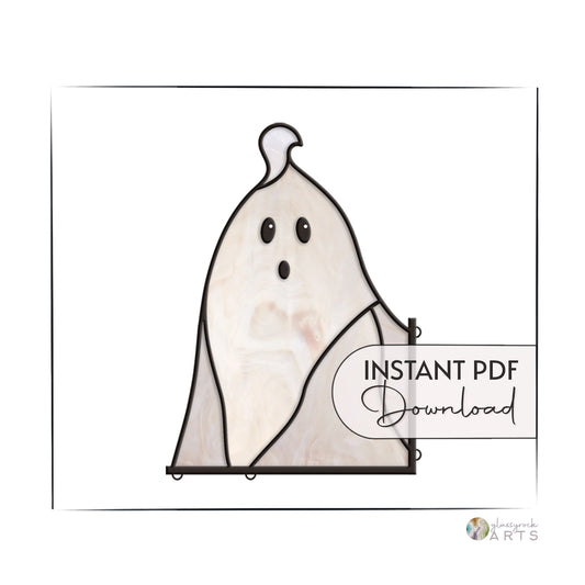 Spooked Ghost Buddy Halloween Stained Glass Pattern