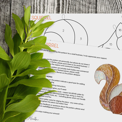 Squirrel Suncatcher Pattern PDF & PNG
