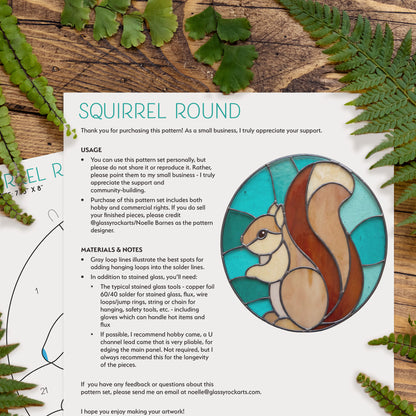 Squirrel Round Suncatcher Pattern PDF with SVG & PNG
