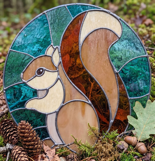 Squirrel Round Suncatcher Pattern PDF with SVG & PNG