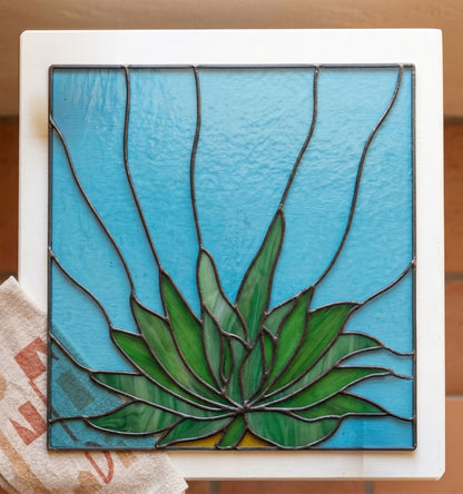 Gasteria Succulent Stained Glass Panel Pattern PDF & PNG
