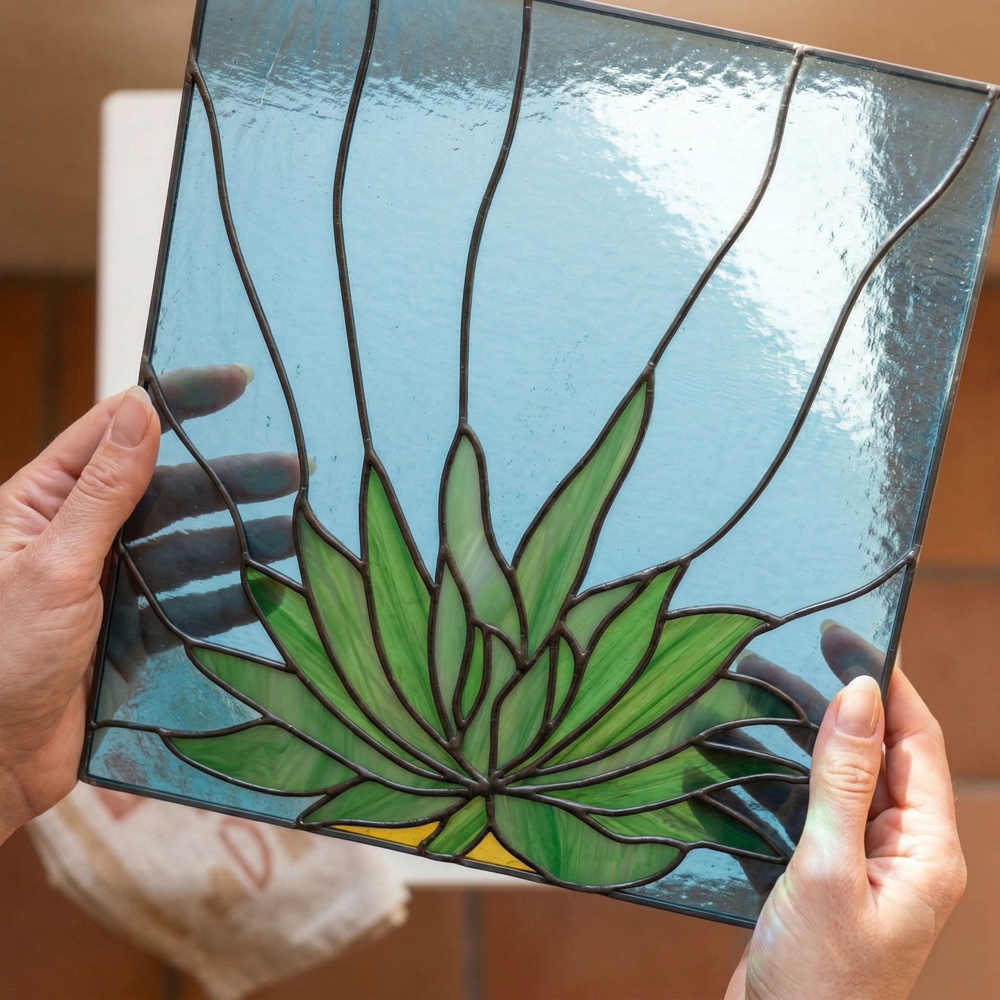 Three Succulent Stained Glass Panel Patterns PDF & PNG