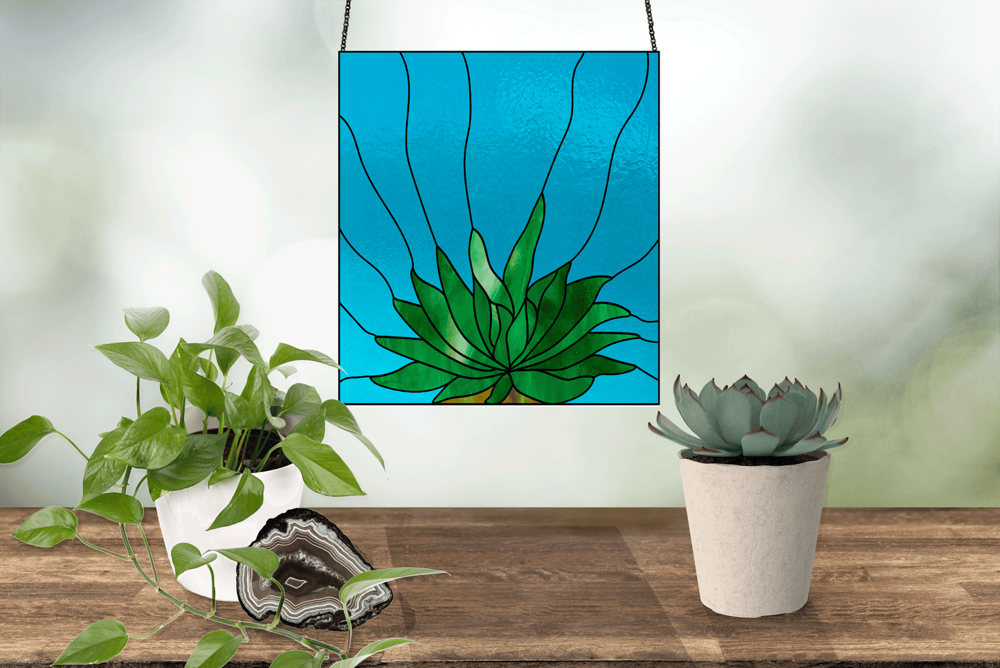 Gasteria Succulent Stained Glass Panel Pattern