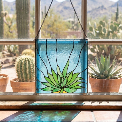 Gasteria Succulent Stained Glass Panel Pattern PDF & PNG