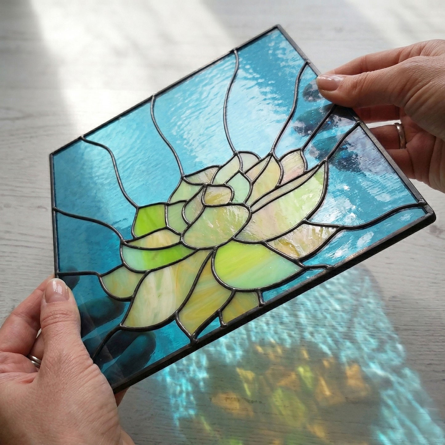 Stained Glass Succulent Panel Pattern PDF & PNG