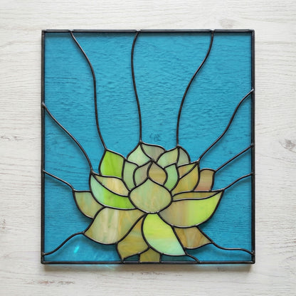 Stained Glass Succulent Panel Pattern PDF & PNG