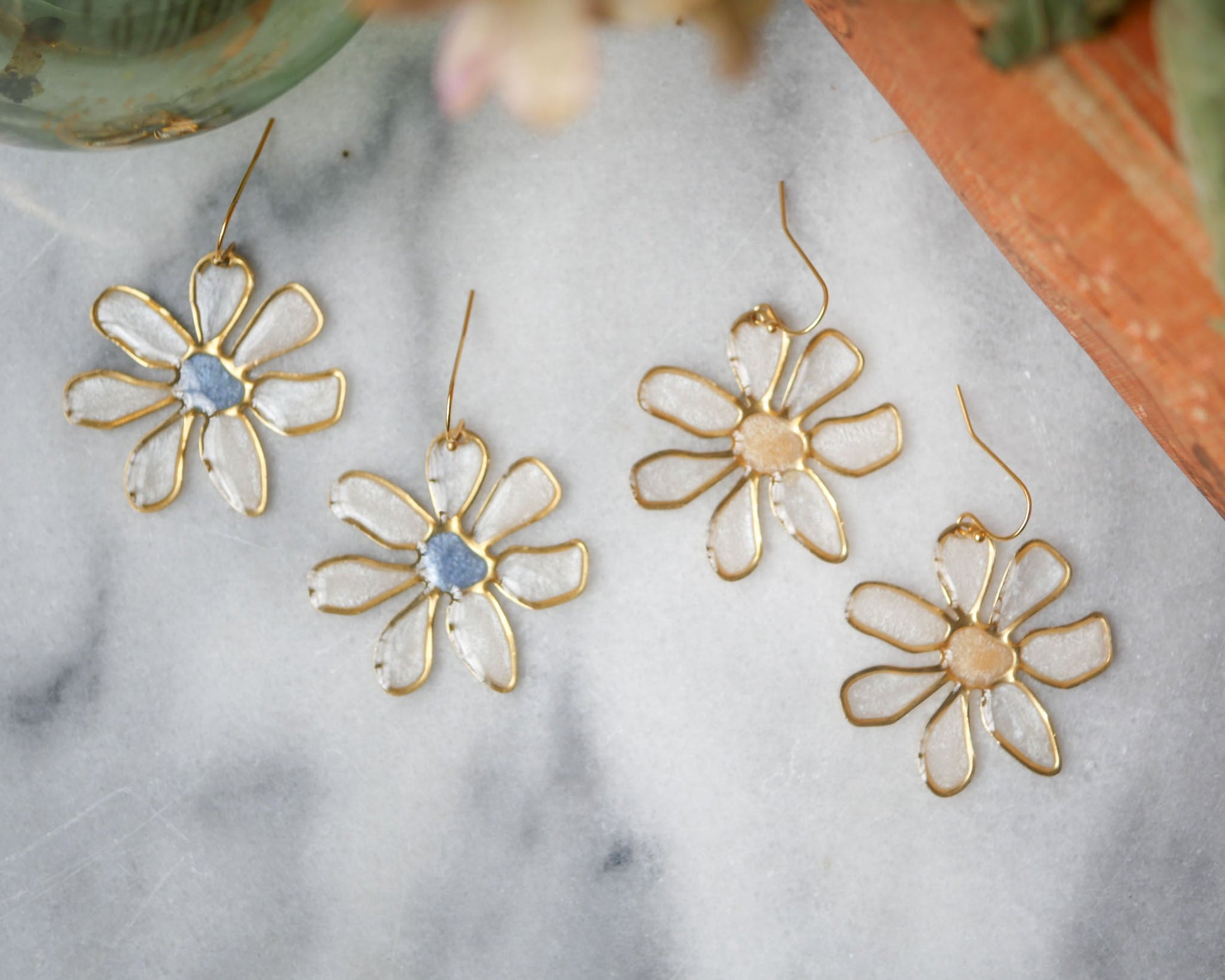 Daisy Stained Glass Earrings - Earrings from Seed&SoilShop