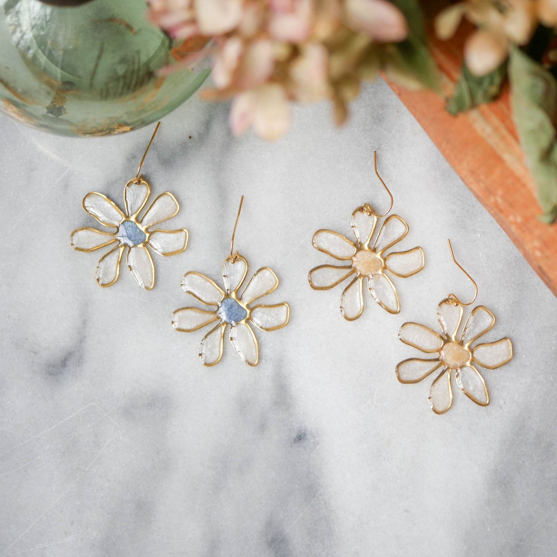 Daisy Stained Glass Earrings - Earrings from Seed&SoilShop