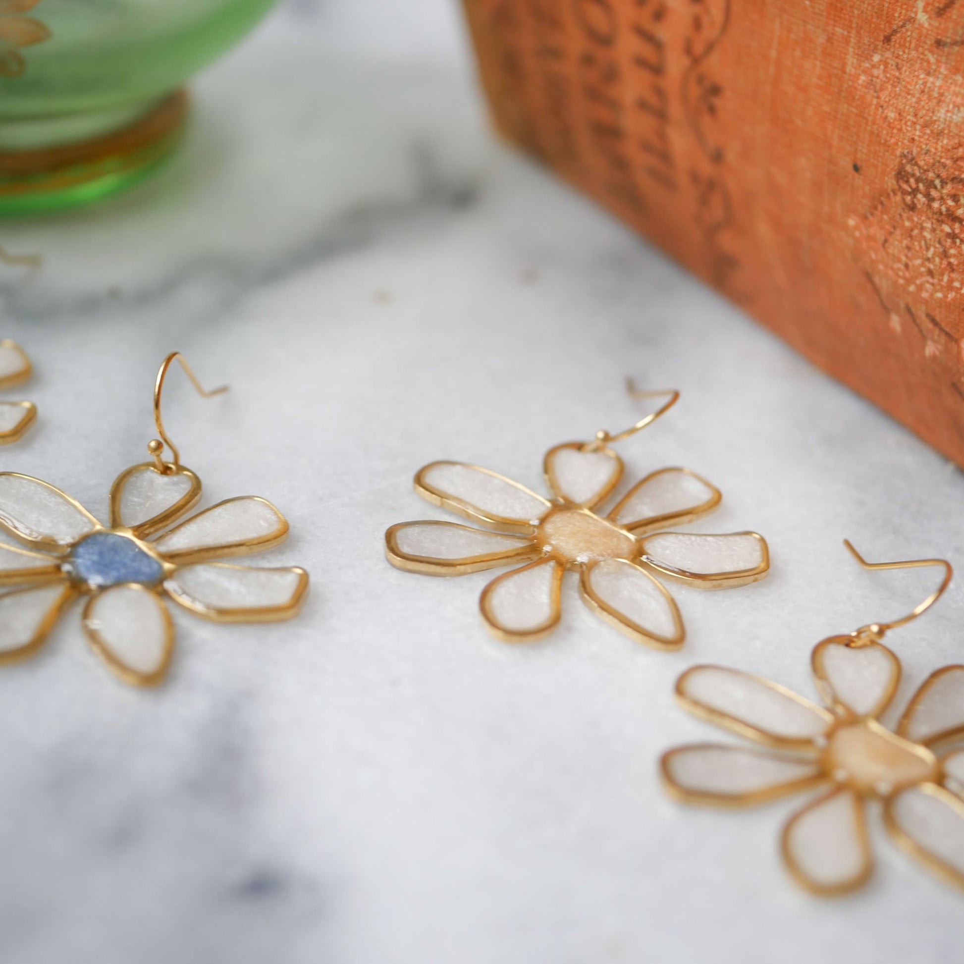 Daisy Stained Glass Earrings - Earrings from Seed&SoilShop