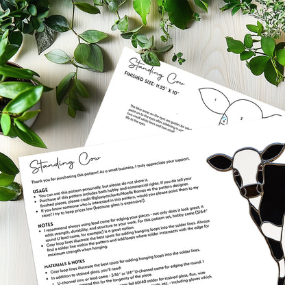 Cow Stained Glass Pattern