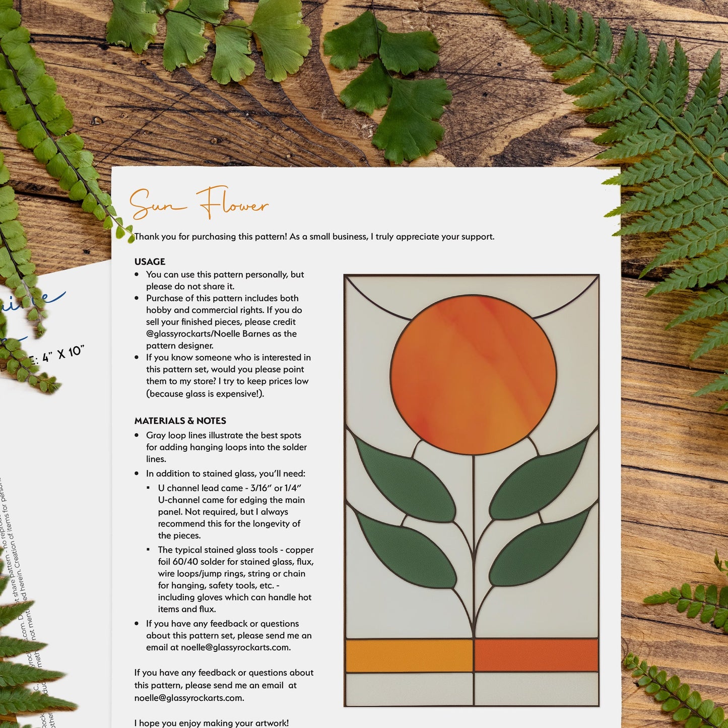 Sun Flower Symmetrical Stained Glass Pattern