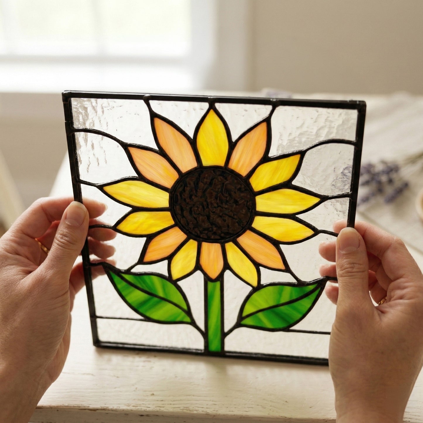Sunflower Stained Glass Pattern