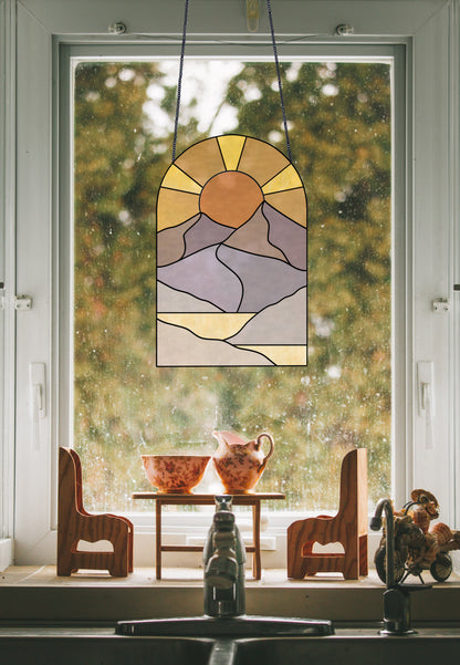Boho Landscape Stained Glass Pattern