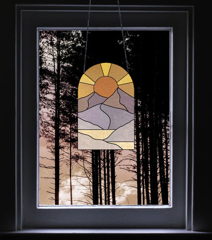 Boho Landscape Stained Glass Pattern