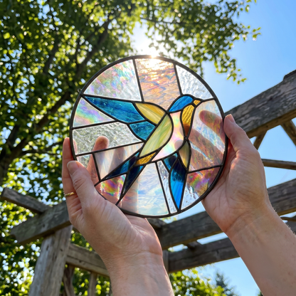 Barnswallow Round Stained Glass Pattern with SVG and PNG