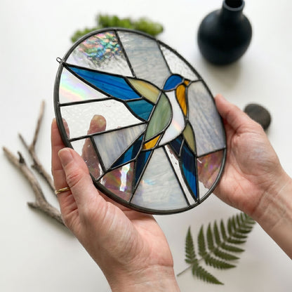 Barnswallow Round Stained Glass Pattern with SVG and PNG