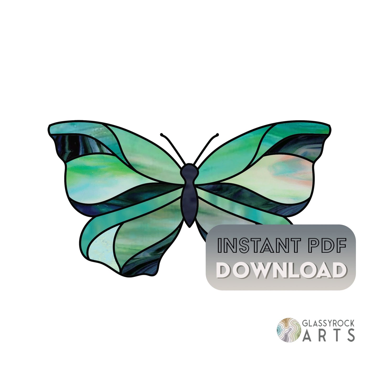 Sweet Butterfly Stained Glass Pattern