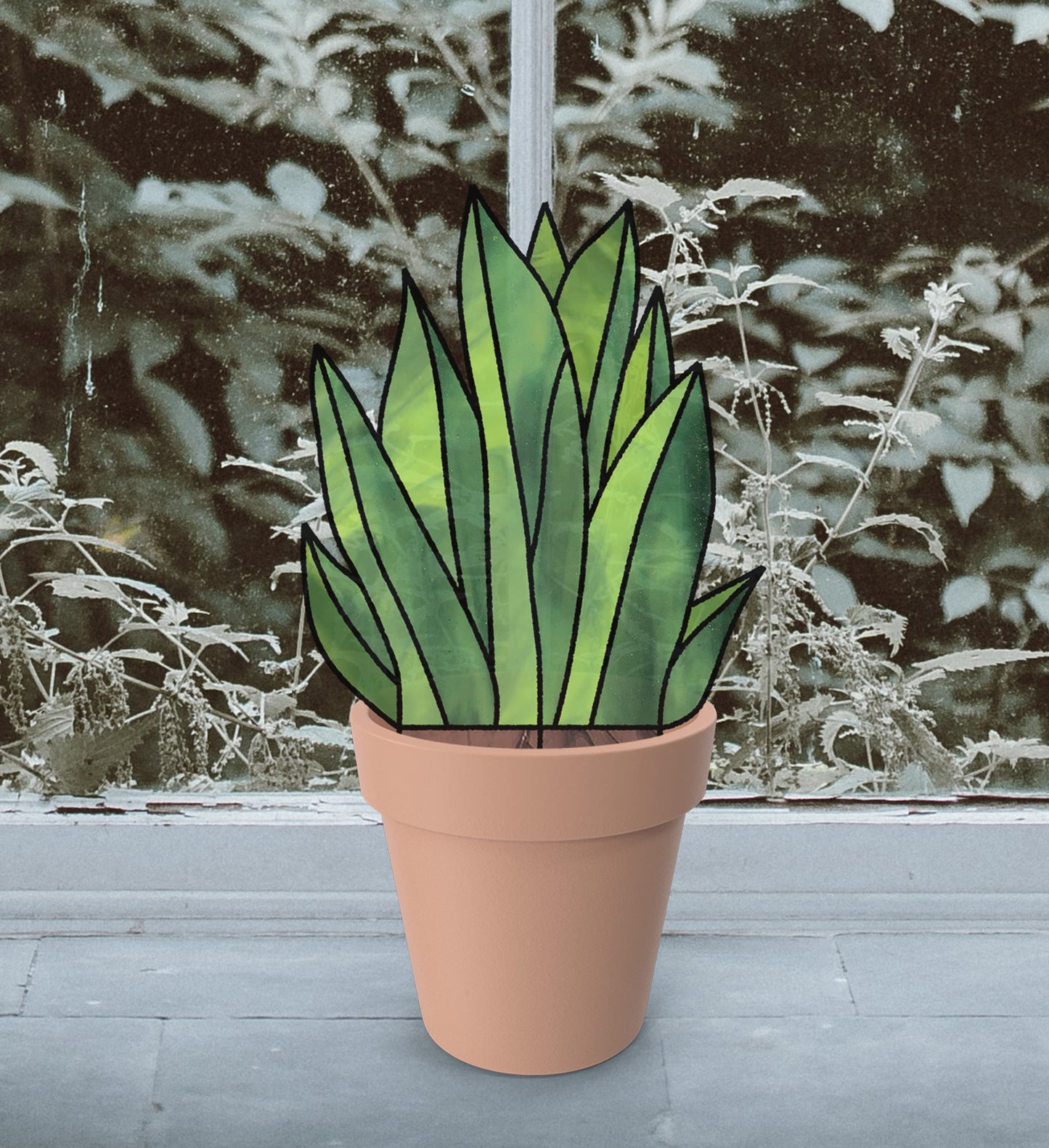 Plant Stem Stained Glass Pattern