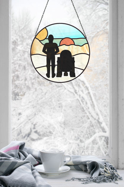 A picture of the Tatooine Landscape Stained Glass Pattern from GlassyRock Arts. 