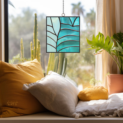 A picture of the Modern Leaves Stained Glass Plant Pattern from GlassyRock Arts. 