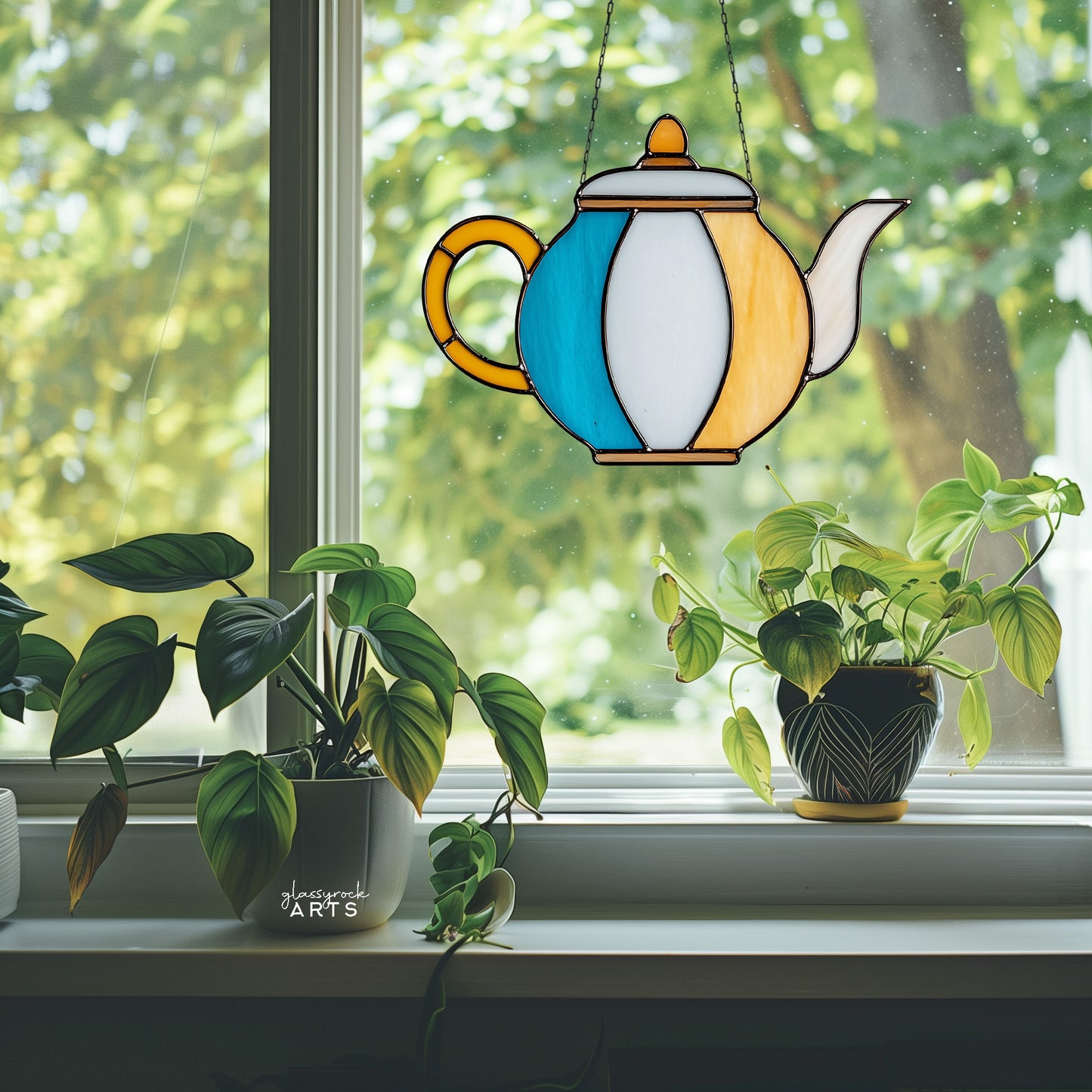 Teapot Stained Glass Pattern and PNG