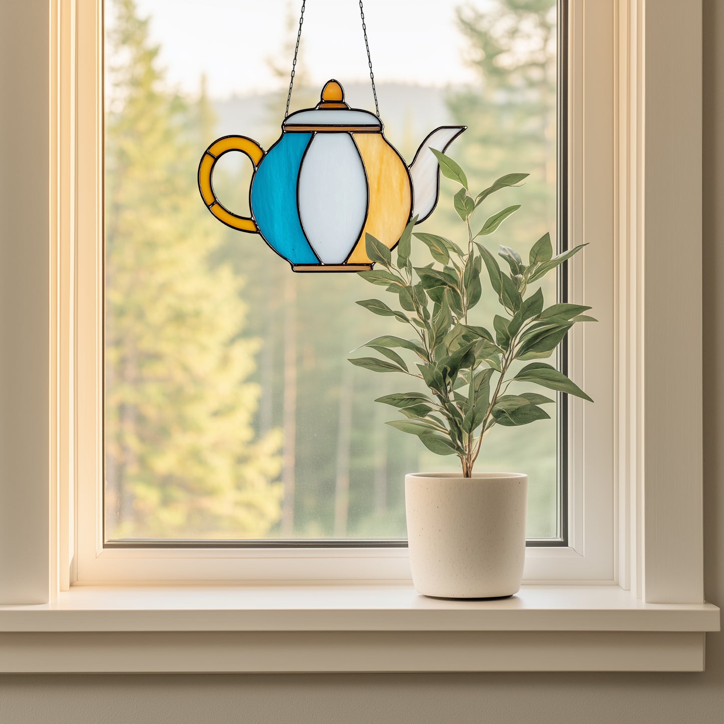 Teapot Stained Glass Pattern and PNG