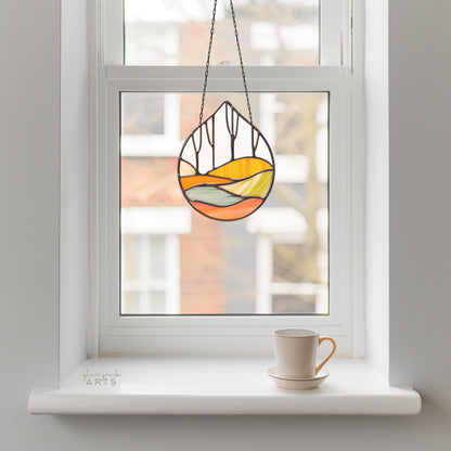 Forest Stained Glass Teardrop Pattern