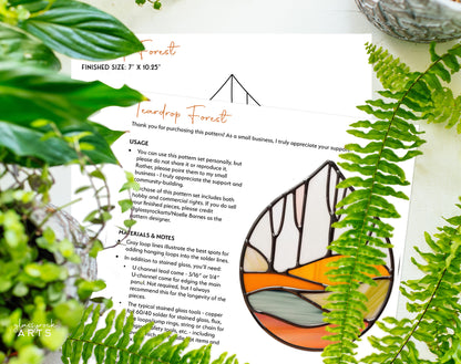 Forest Stained Glass Teardrop Pattern