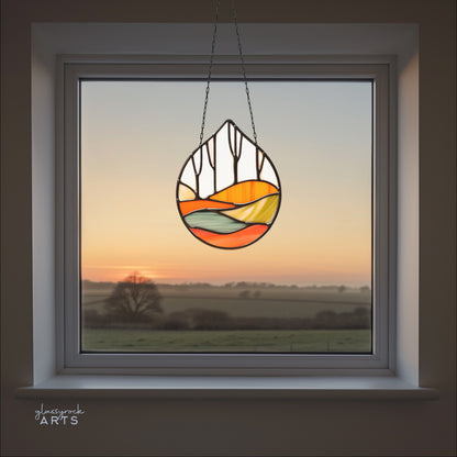 Forest Stained Glass Teardrop Pattern