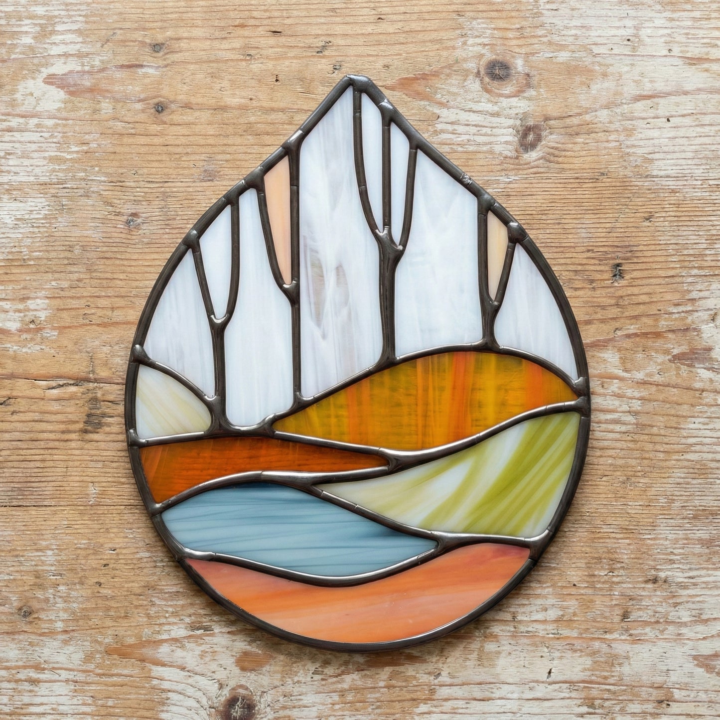 Forest Stained Glass Teardrop Pattern