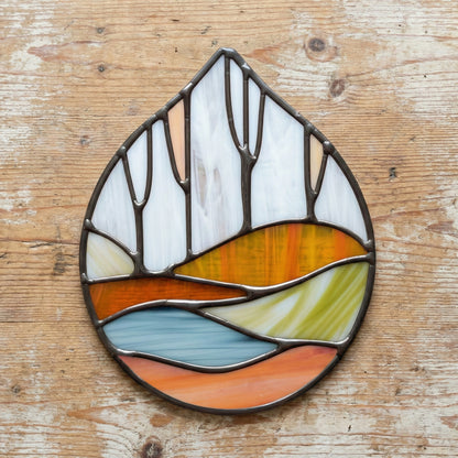 Forest Stained Glass Teardrop Pattern