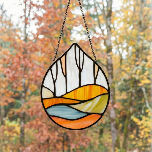 Forest Stained Glass Teardrop Pattern