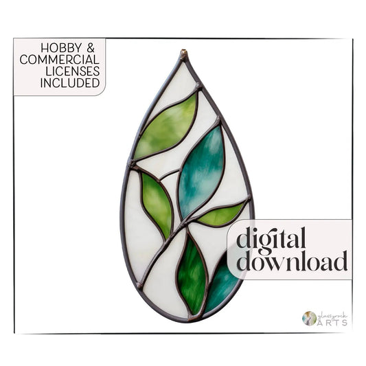 Teardrop Plant Stained Glass Leaves Pattern