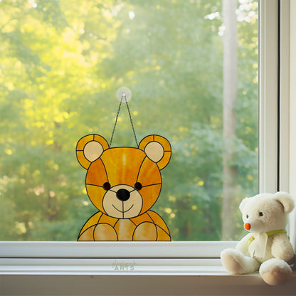 A picture of the Teddy Bear Buddy Stained Glass Pattern from GlassyRock Arts. 