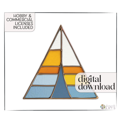 Camping Tent Stained Glass Pattern and PNG